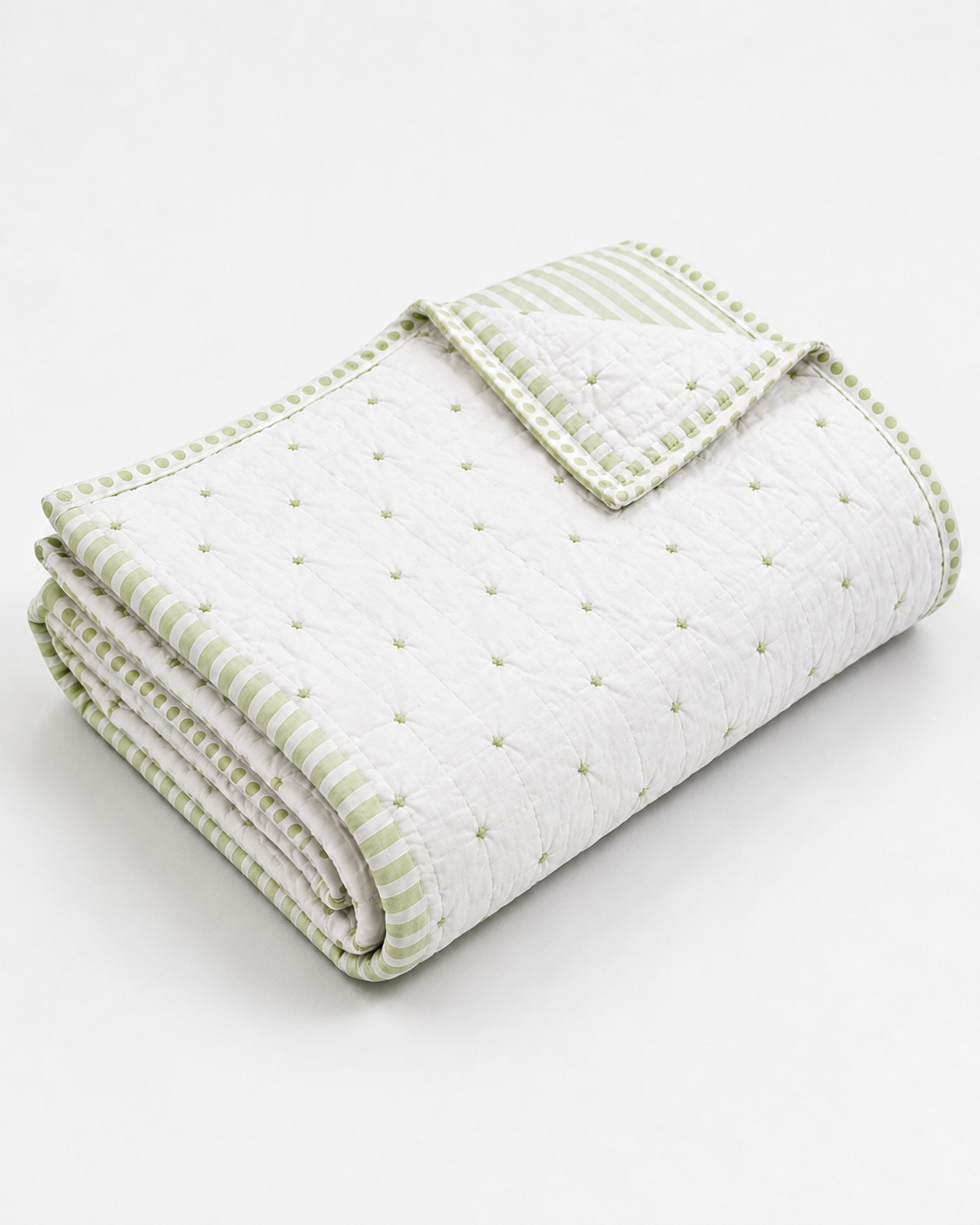 Adults Kantha Quilts Green Border Quilt