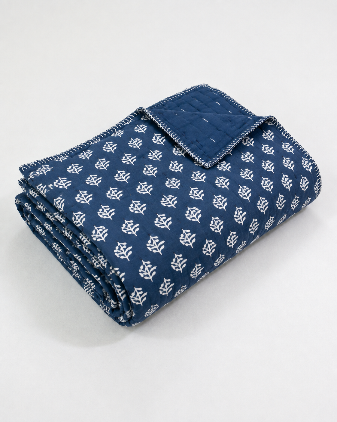 Premium Blue Handmade Heavy Winter Blankets Quilts - Soft and Warm