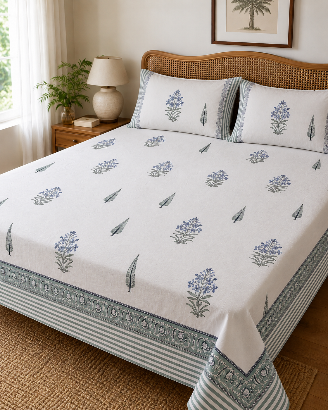 Floral Meadow Cotton Super King Bedsheet Set