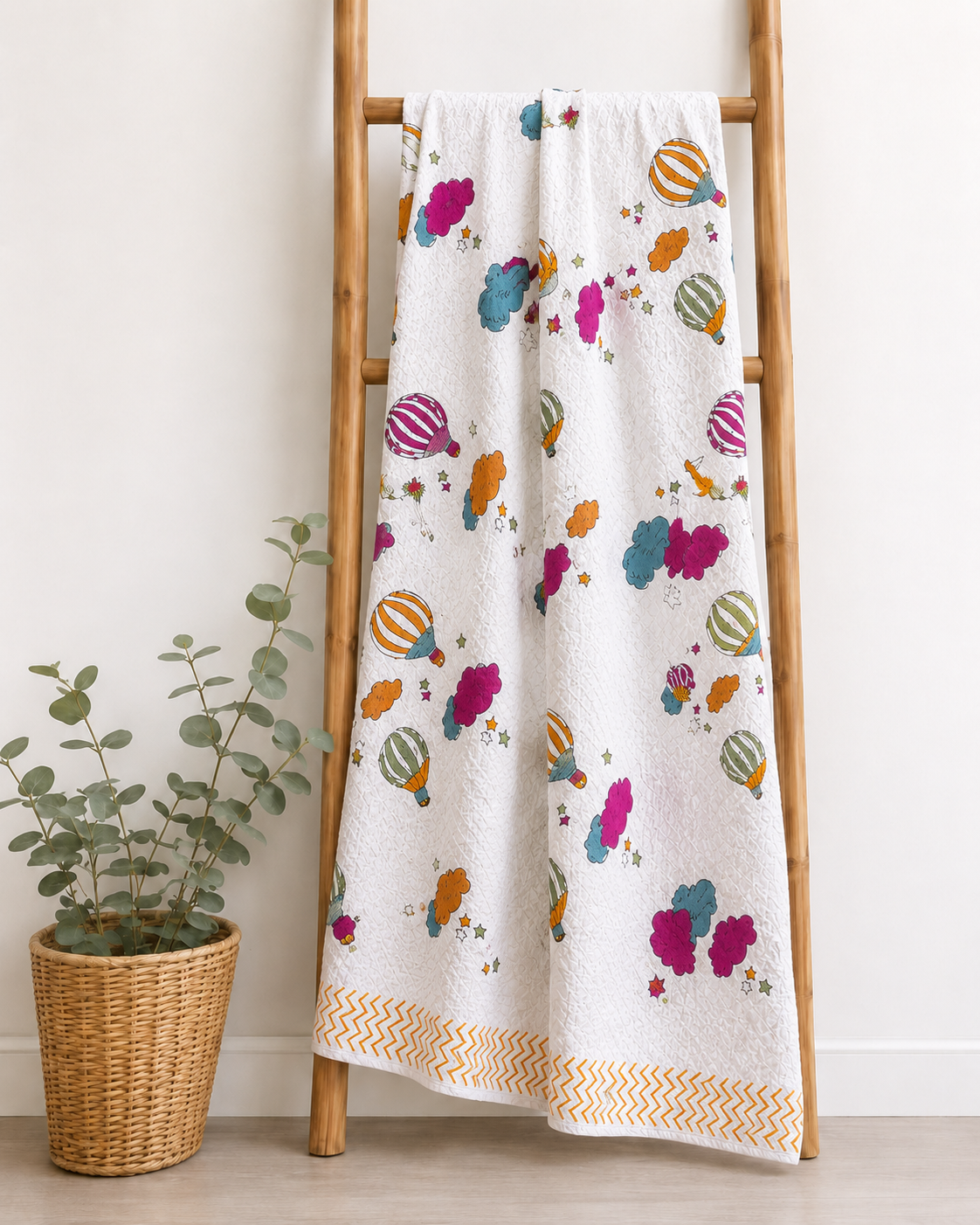 Skybound Hot Air Balloon Waffle Cotton Kids Towel