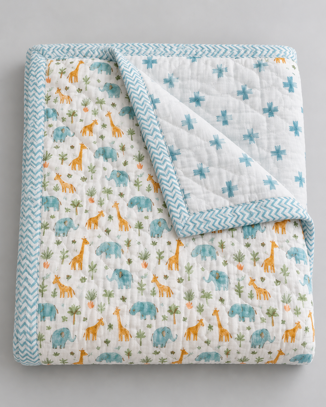 Jaipuri Jungle Friends Kids Quilt