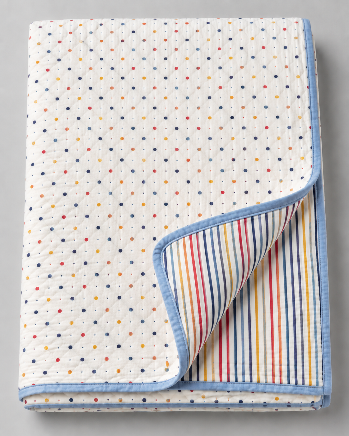 Multicolor Polka Dot Reversible Double Bed Dohar