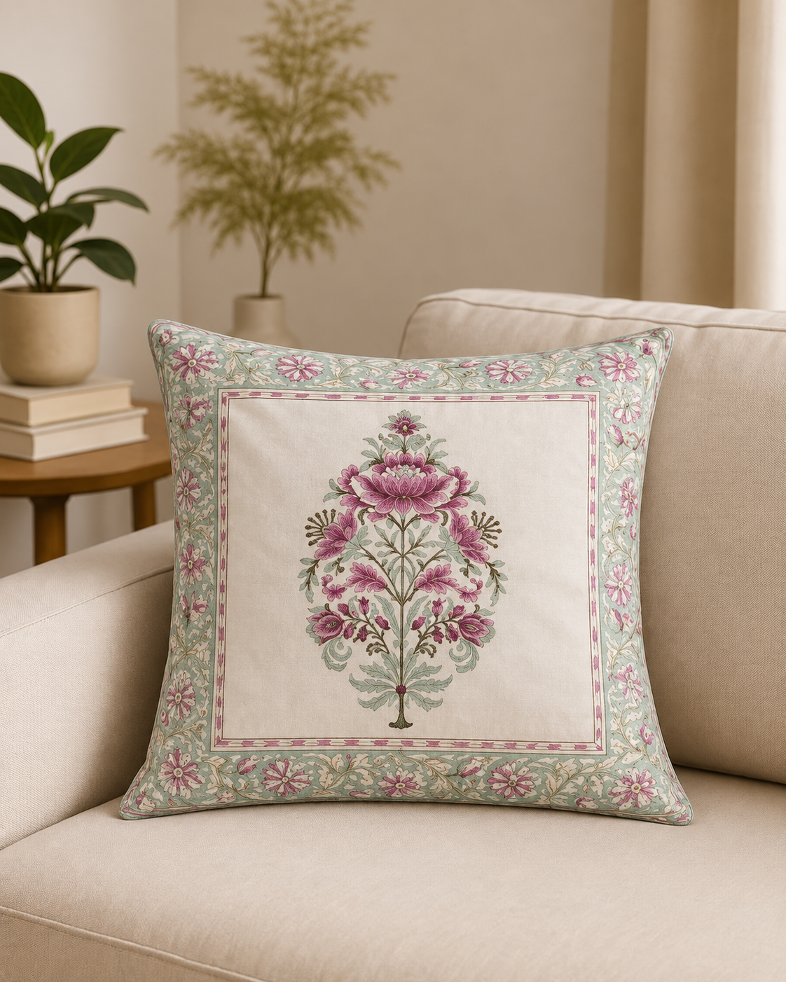 Floral Medallion Printed Cushion Covers – Set of 5