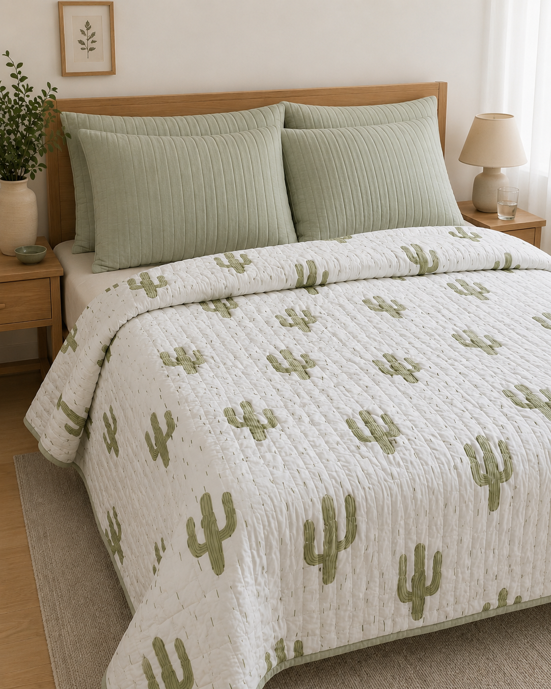 Adults Kantha Quilts Cactus dults Kantha Quilts