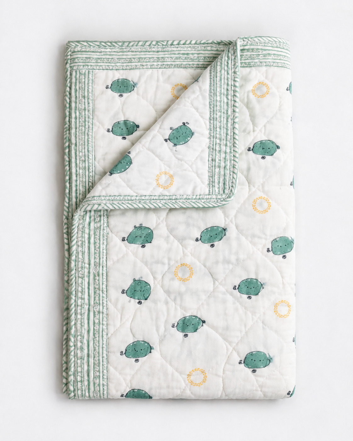 Cotton Shark Print Baby Quilt