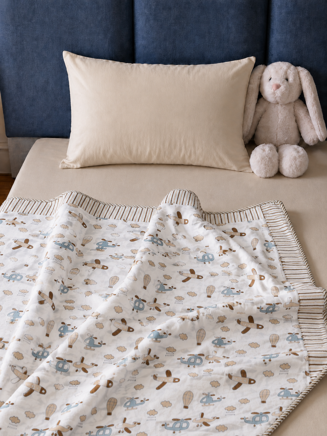 Little Aviator Adventures Kids’ Cotton Single Bed Dohar