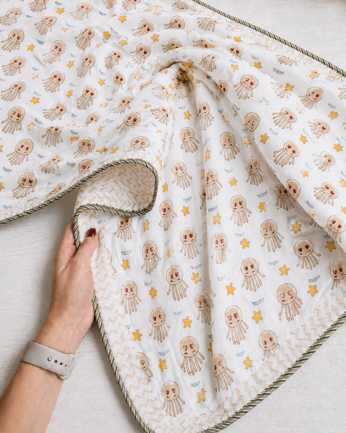 Ocean Friends Reversible Cotton Kids Blanket