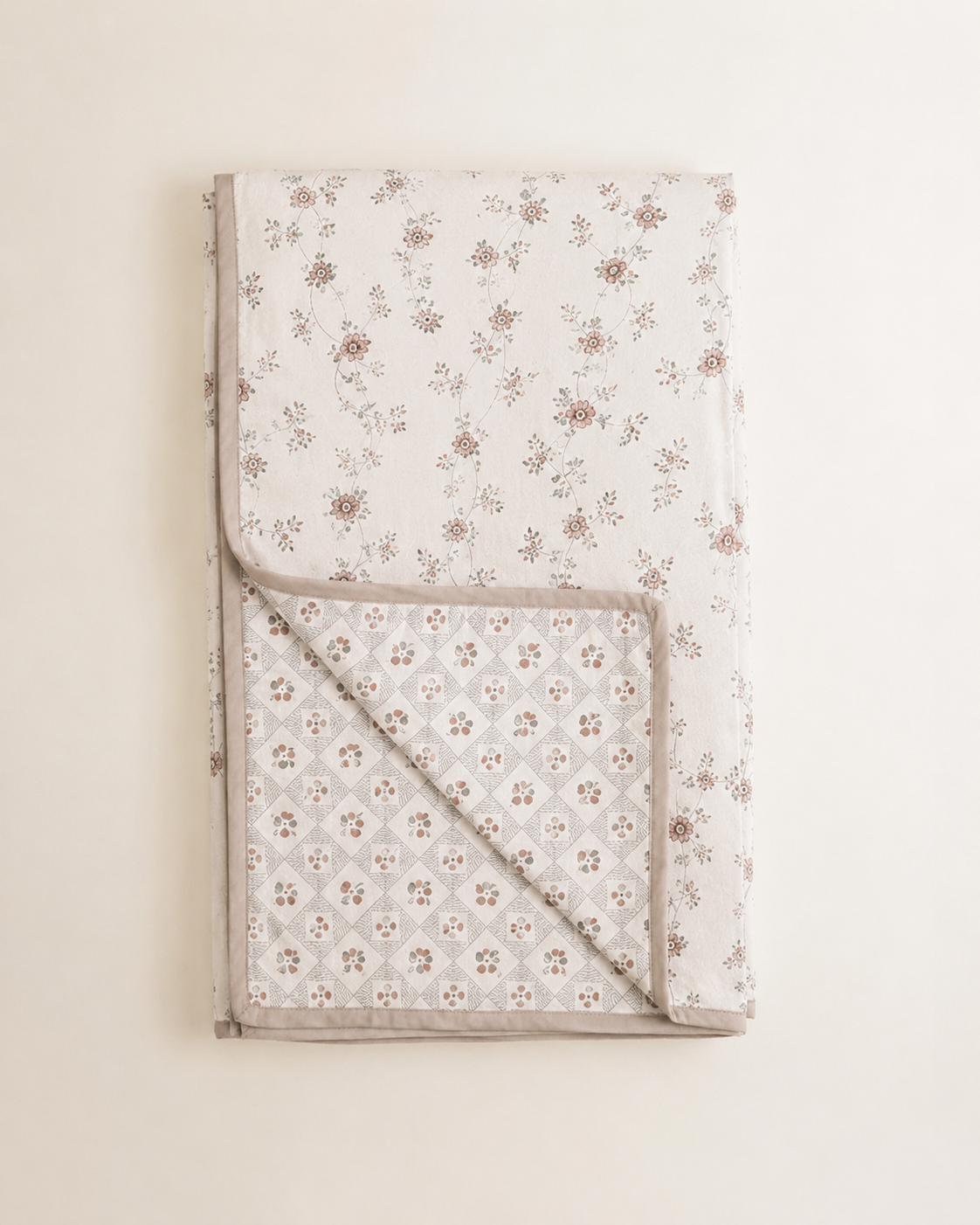 Whispering Bloom Hand Block Printed Pure Cotton Adult Dohar