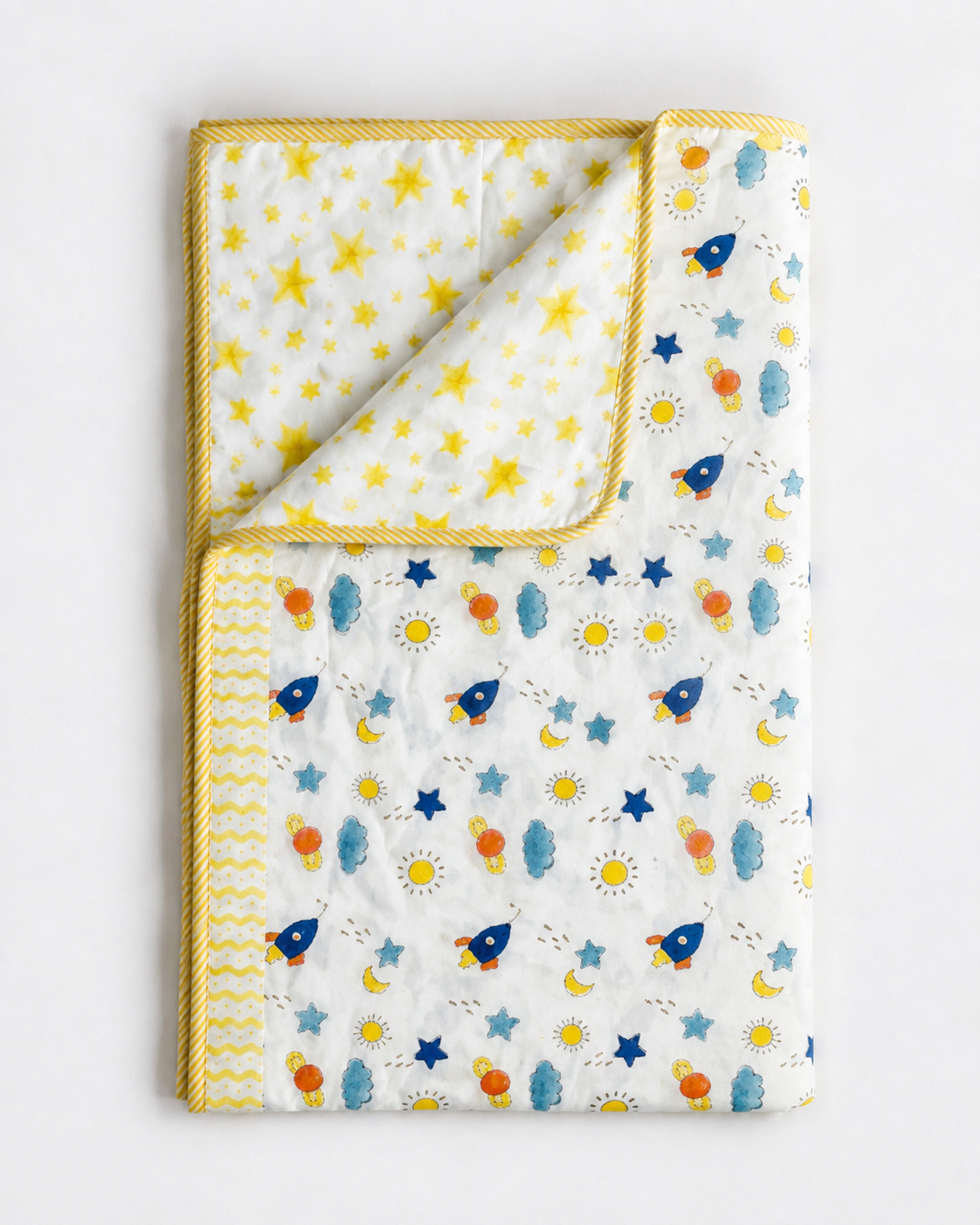 Cosmic Dreams Reversible Cotton Kids Blanket