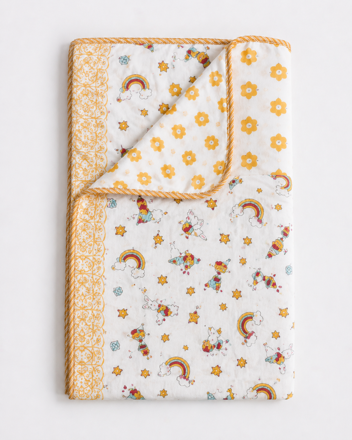 Rainbow Dreams Cotton Quilted Kids Blanket