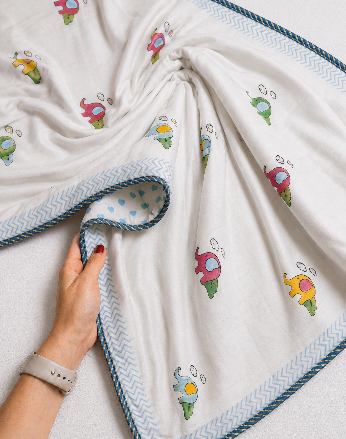 Gentle Tusker Reversible Cotton Kids Blanket