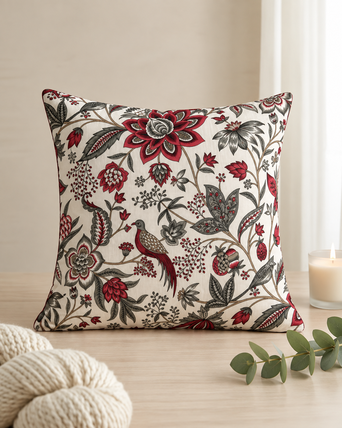 Heritage Botanical & Bird Cushion Covers – Set of 5