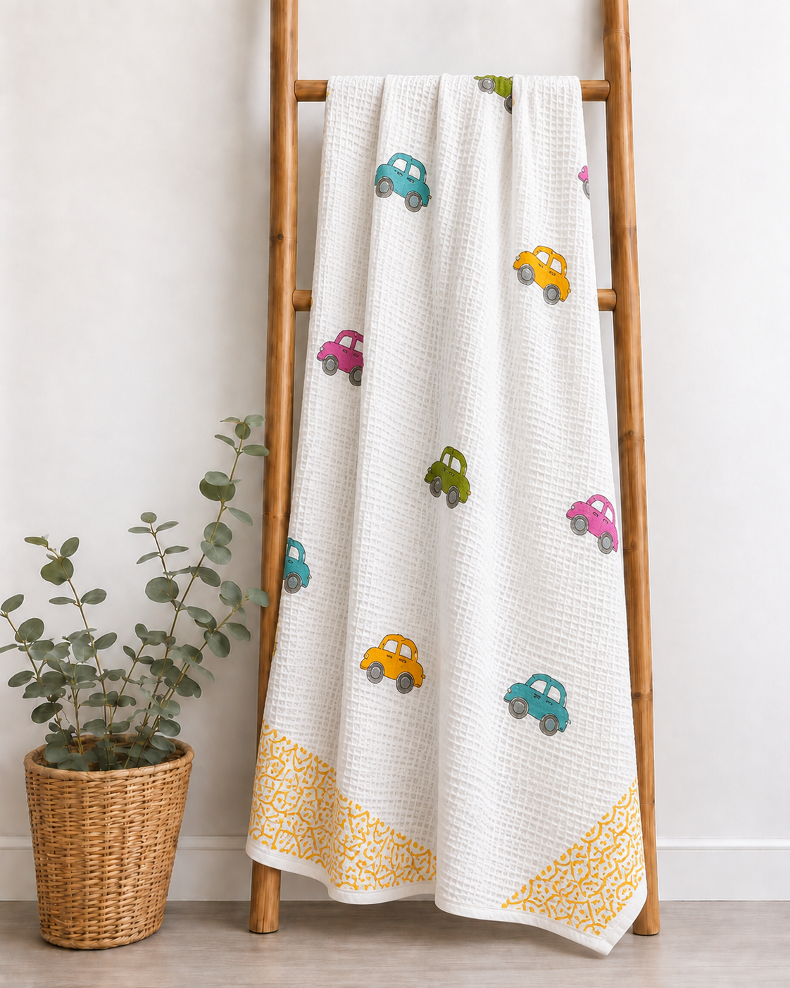 Little Racer Waffle Cotton Kids Towel