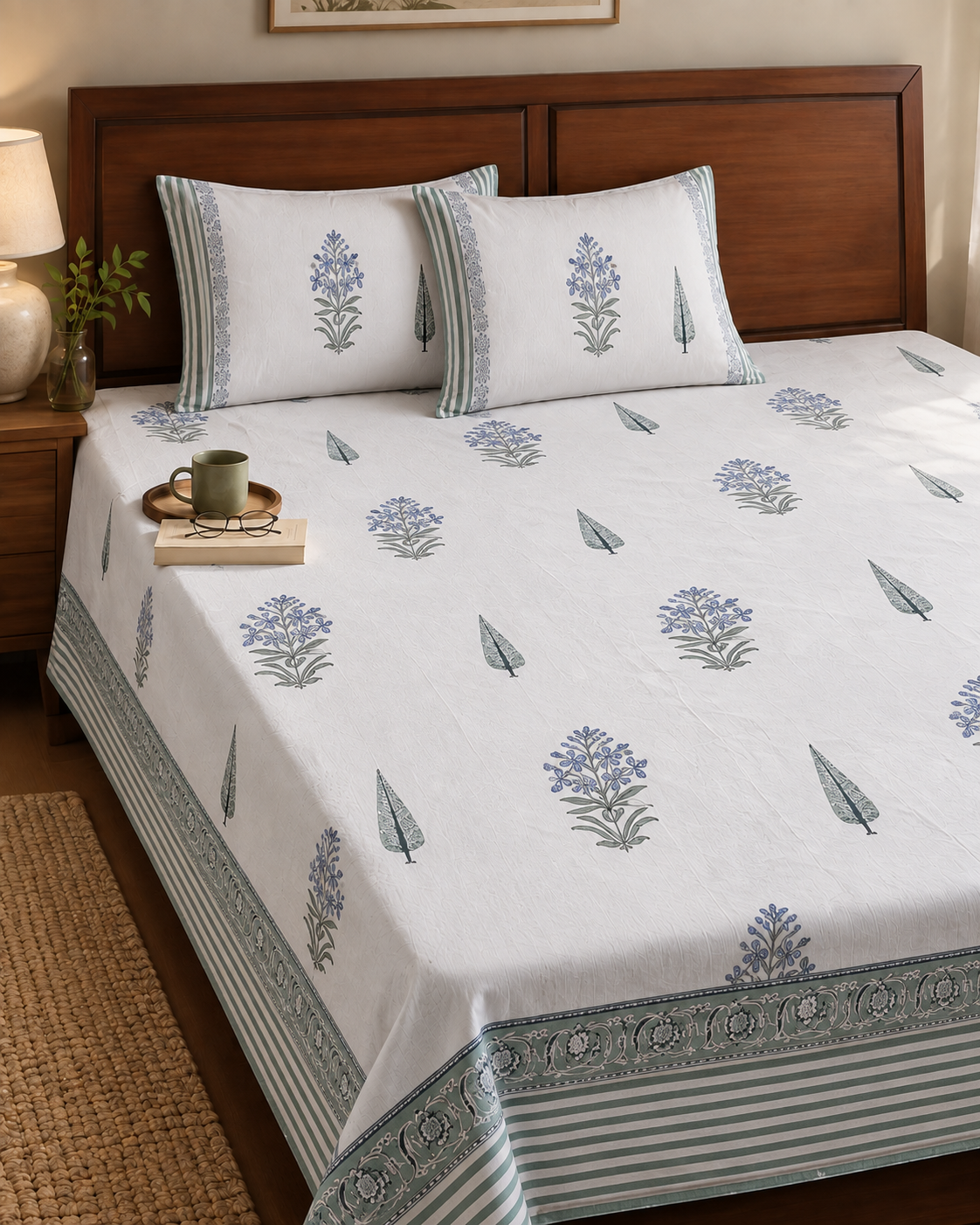 Floral Meadow Cotton Super King Bedsheet Set