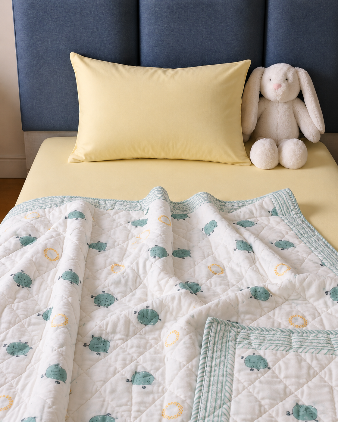 Cotton Shark Print Baby Quilt