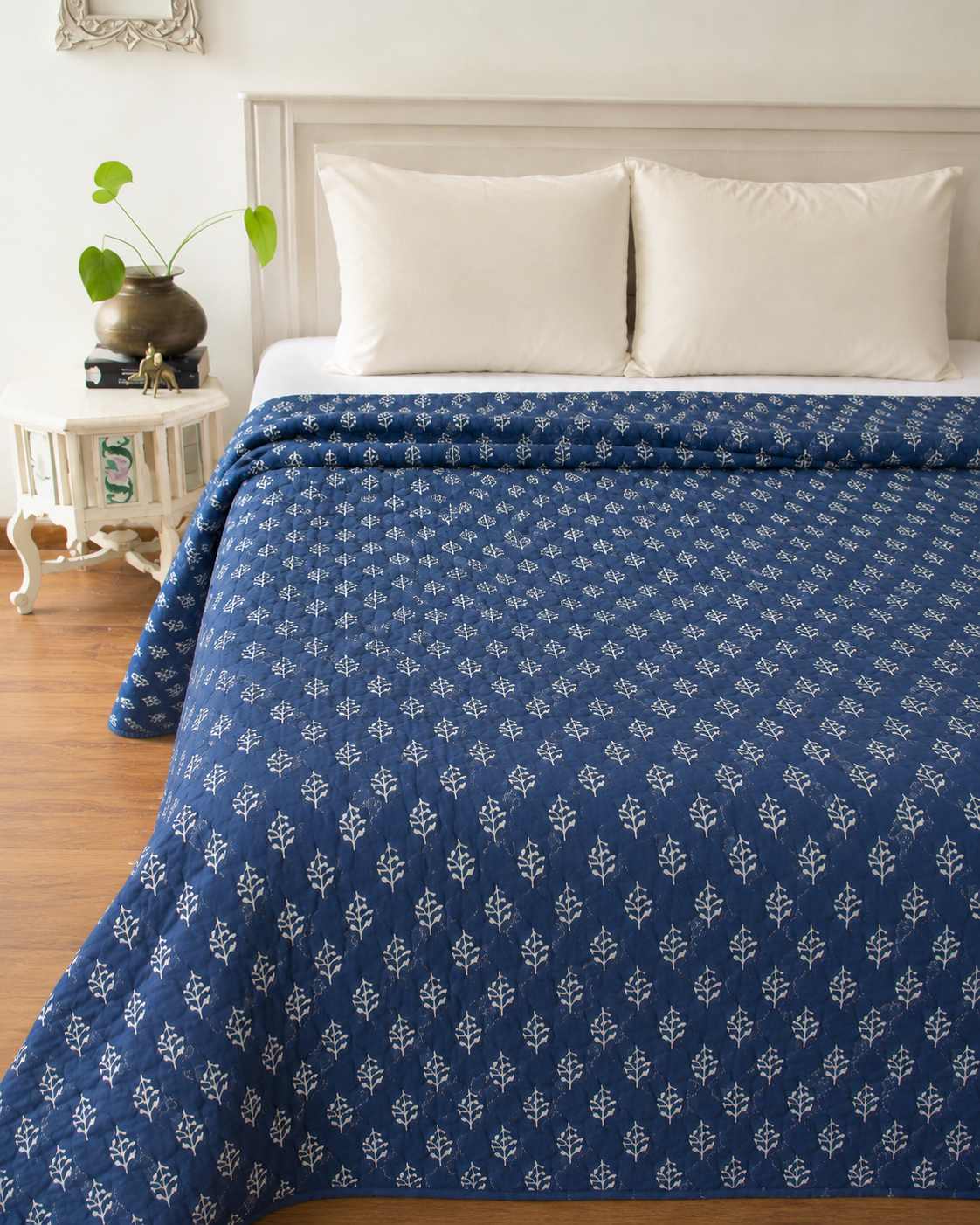Premium Blue Handmade Heavy Winter Blankets Quilts - Soft and Warm
