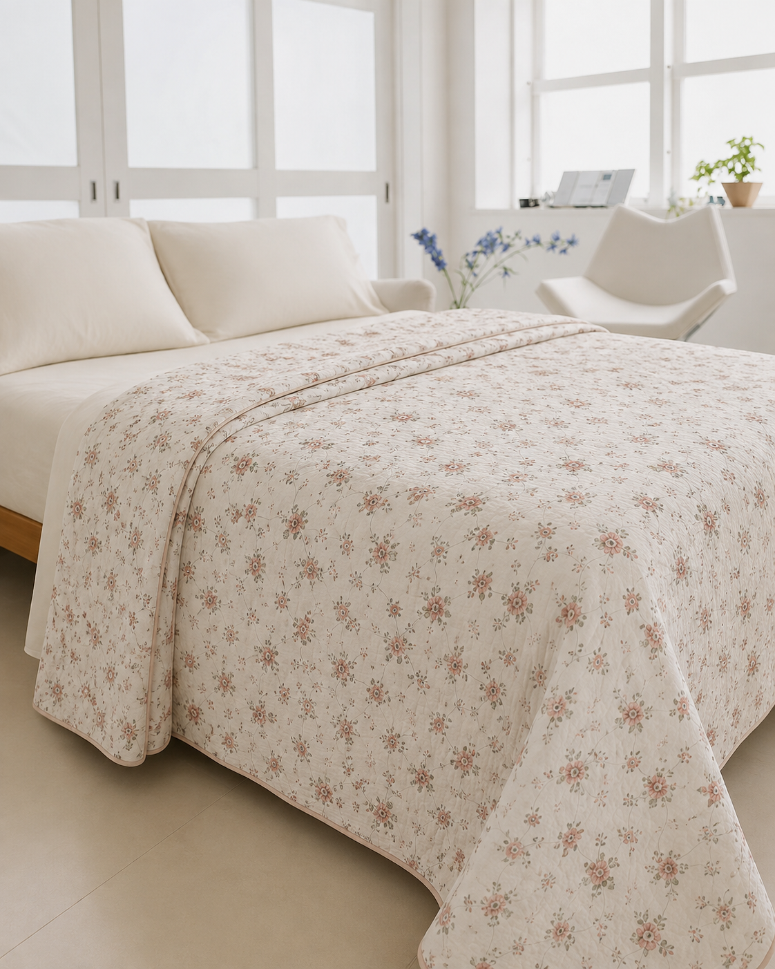 Whispering Bloom Hand Block Printed Pure Cotton Adult Dohar
