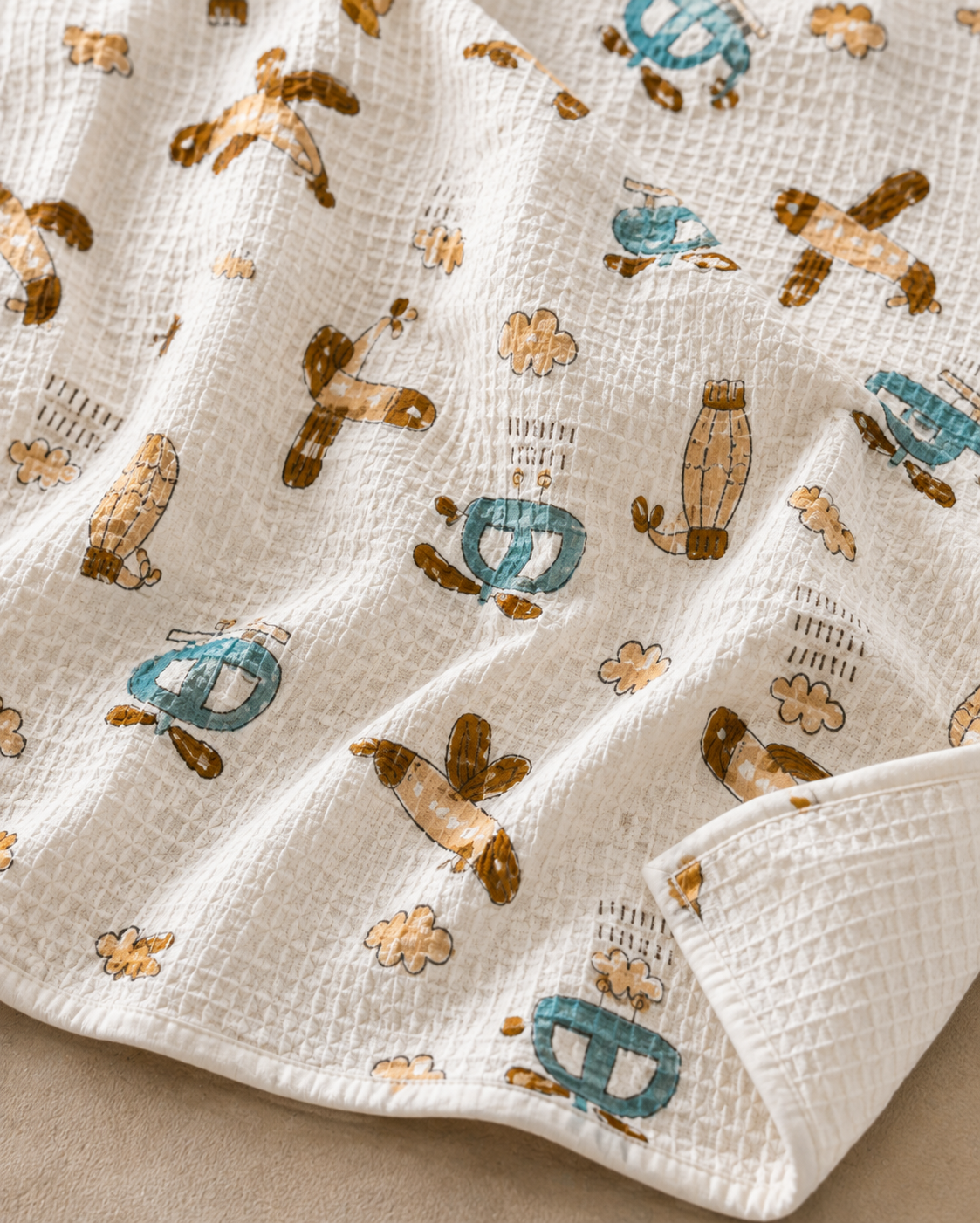 Little Aviator Waffle Cotton Baby Towel