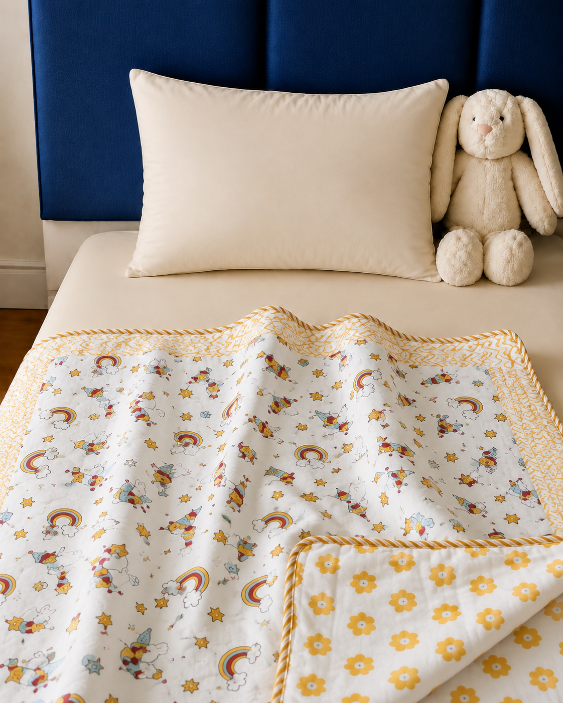 Rainbow Dreams Cotton Quilted Kids Blanket
