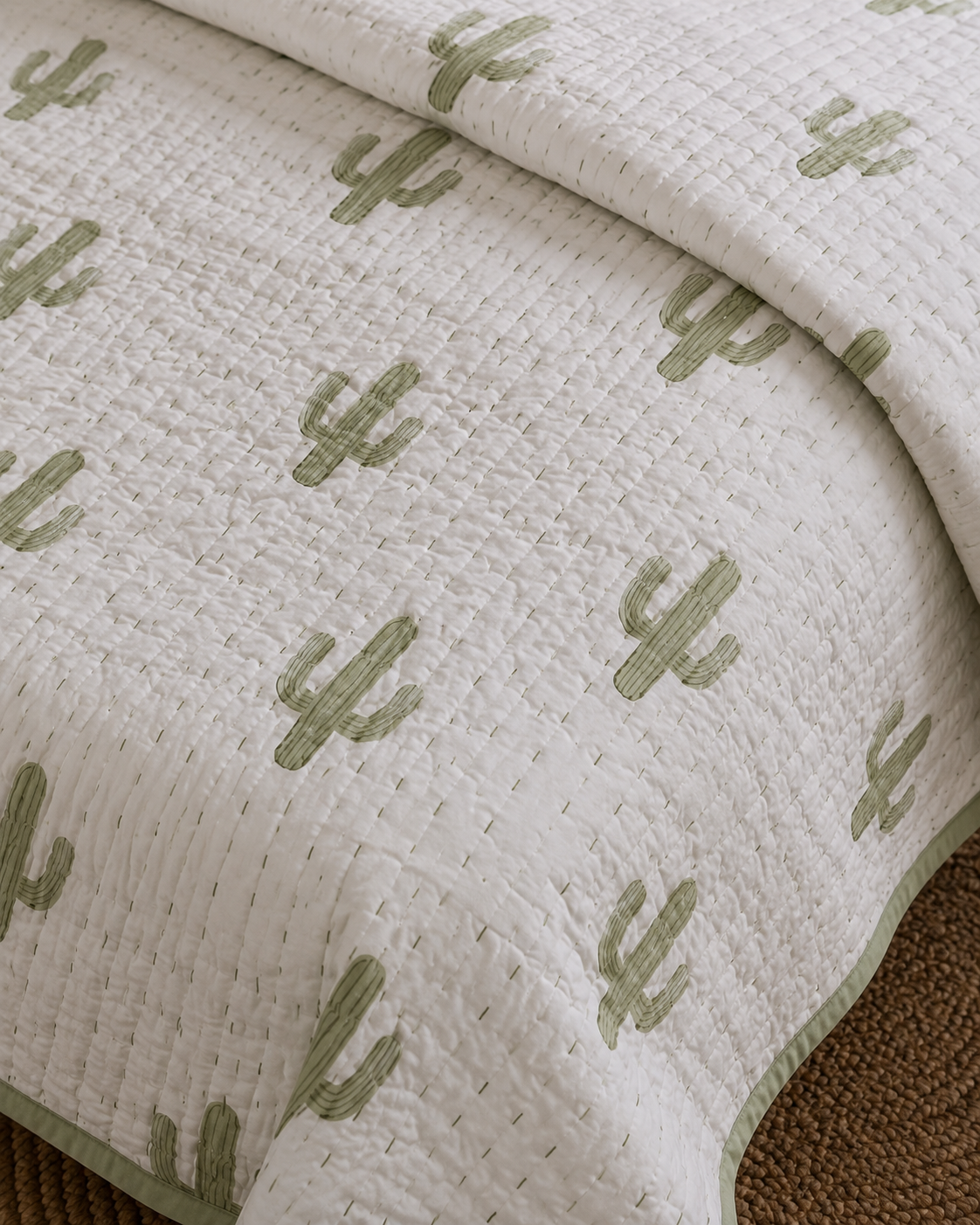 Adults Kantha Quilts Cactus dults Kantha Quilts