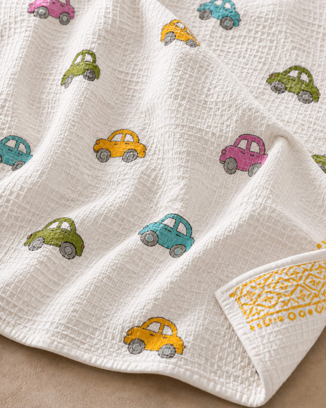 Little Racer Waffle Cotton Kids Towel