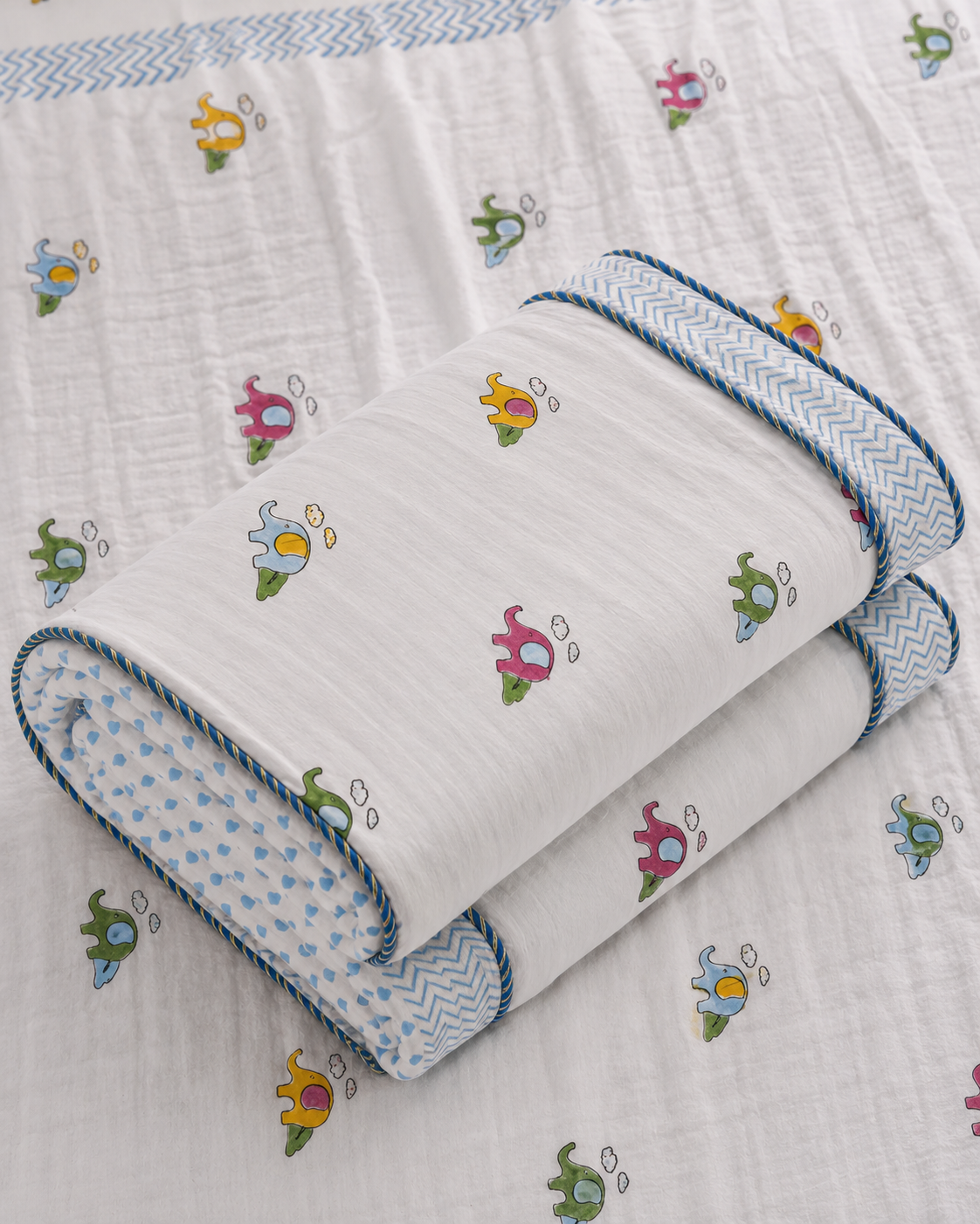 Gentle Tusker Reversible Cotton Kids Blanket