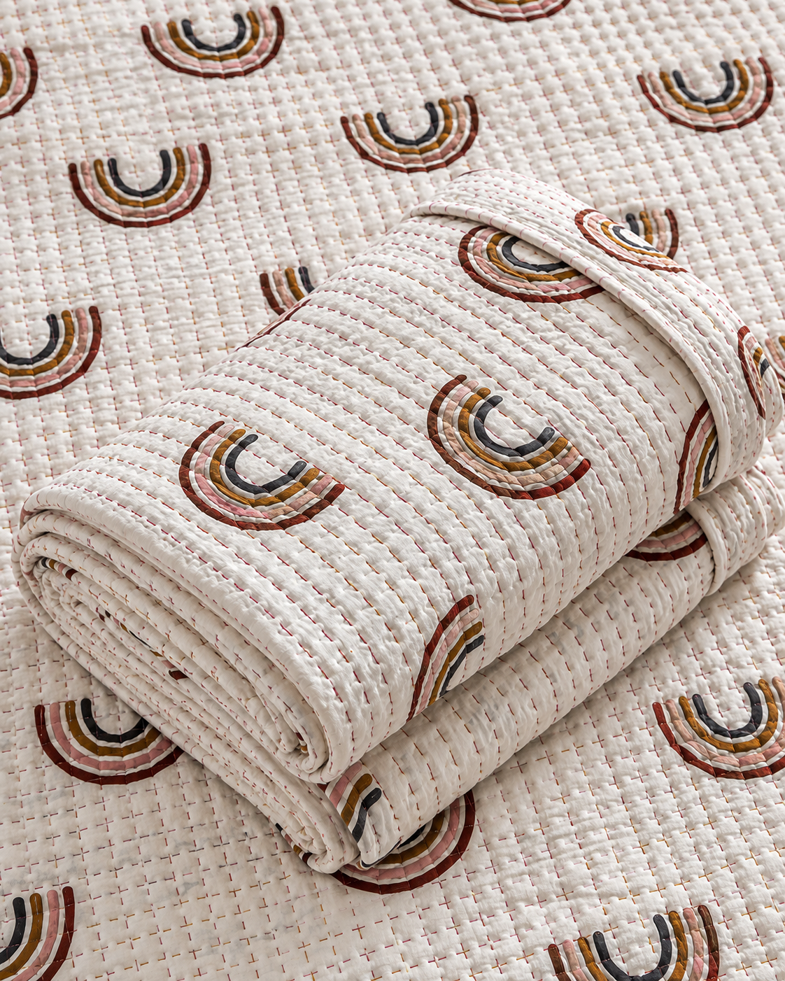 Baby Kantha Quilts Rainbow Baby Kantha Quilt