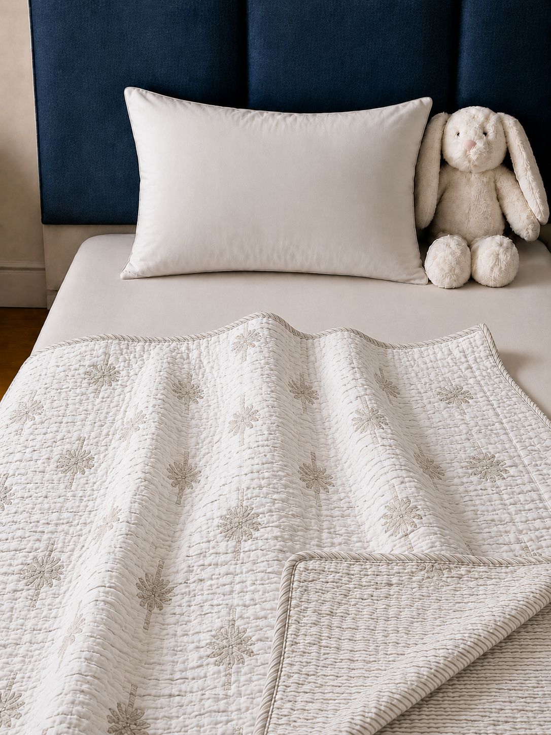Floral Dreams Cotton Reversible Quilted Kids’ Blanket