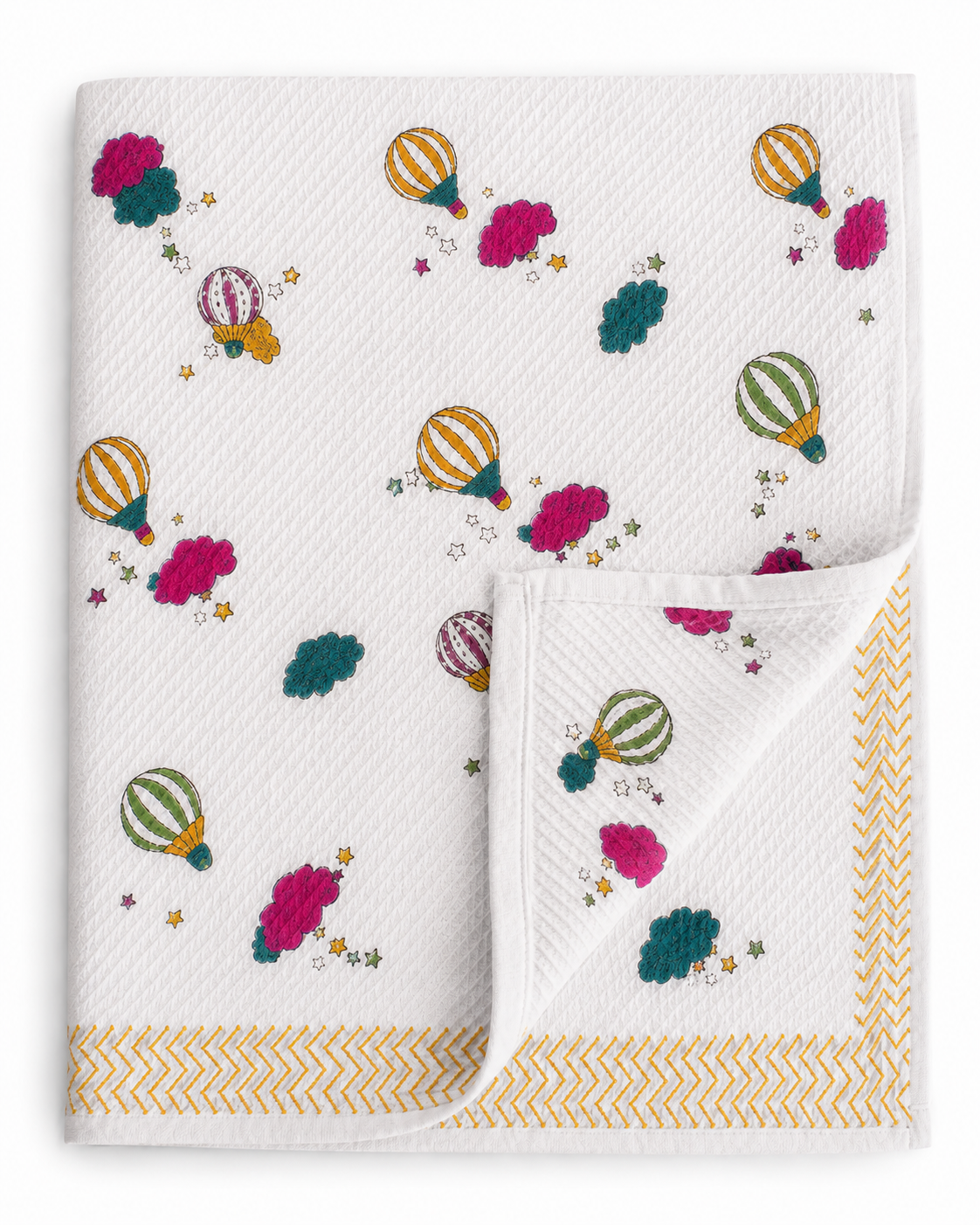 Skybound Hot Air Balloon Waffle Cotton Kids Towel