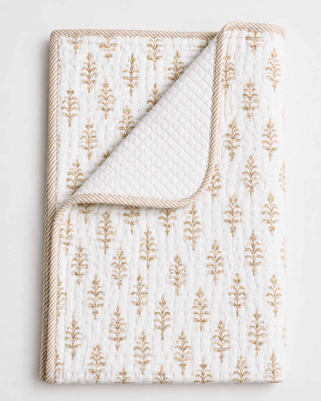 Baby Kantha Quilts Golden Motif Kantha Quilt