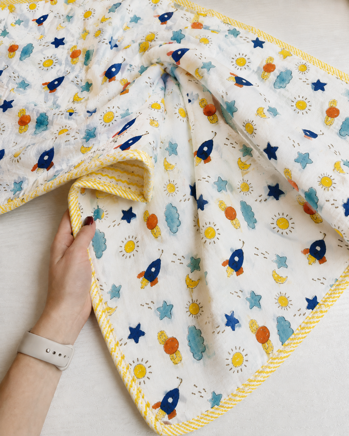 Cosmic Dreams Reversible Cotton Kids Blanket