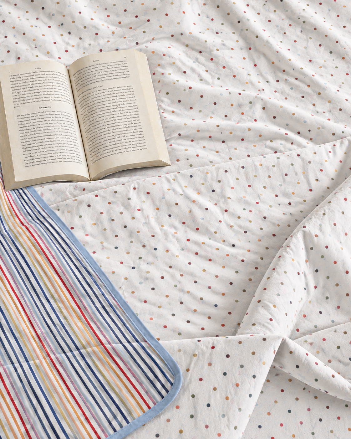 Multicolor Polka Dot Reversible Double Bed Dohar