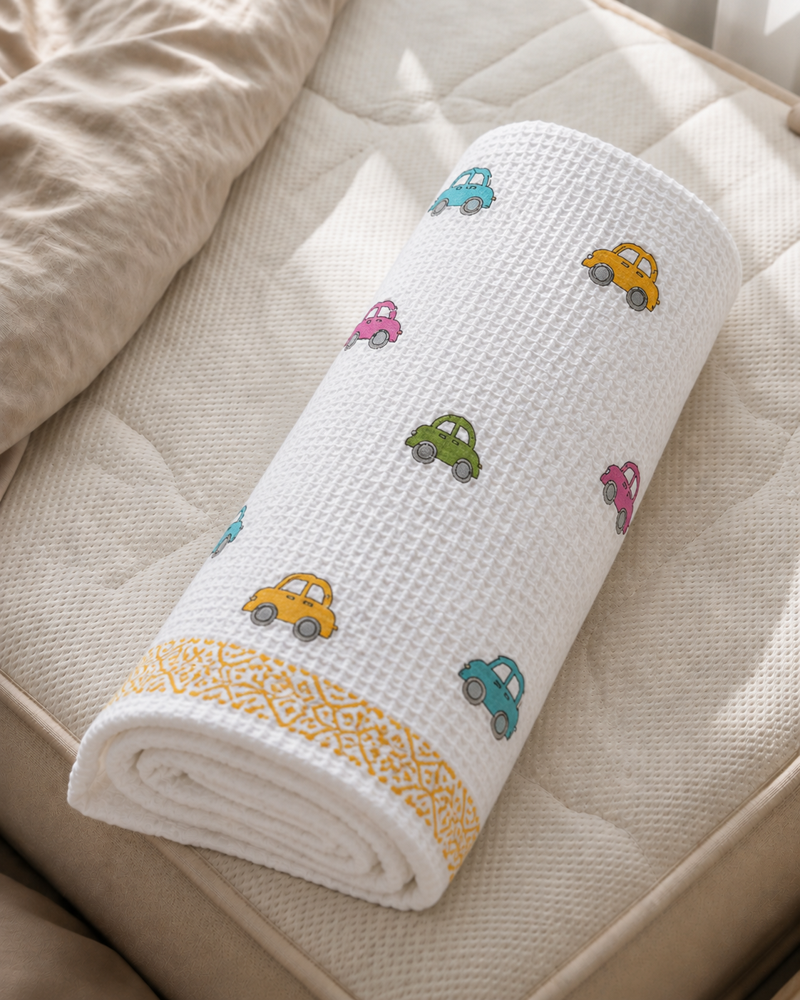 Little Racer Waffle Cotton Kids Towel