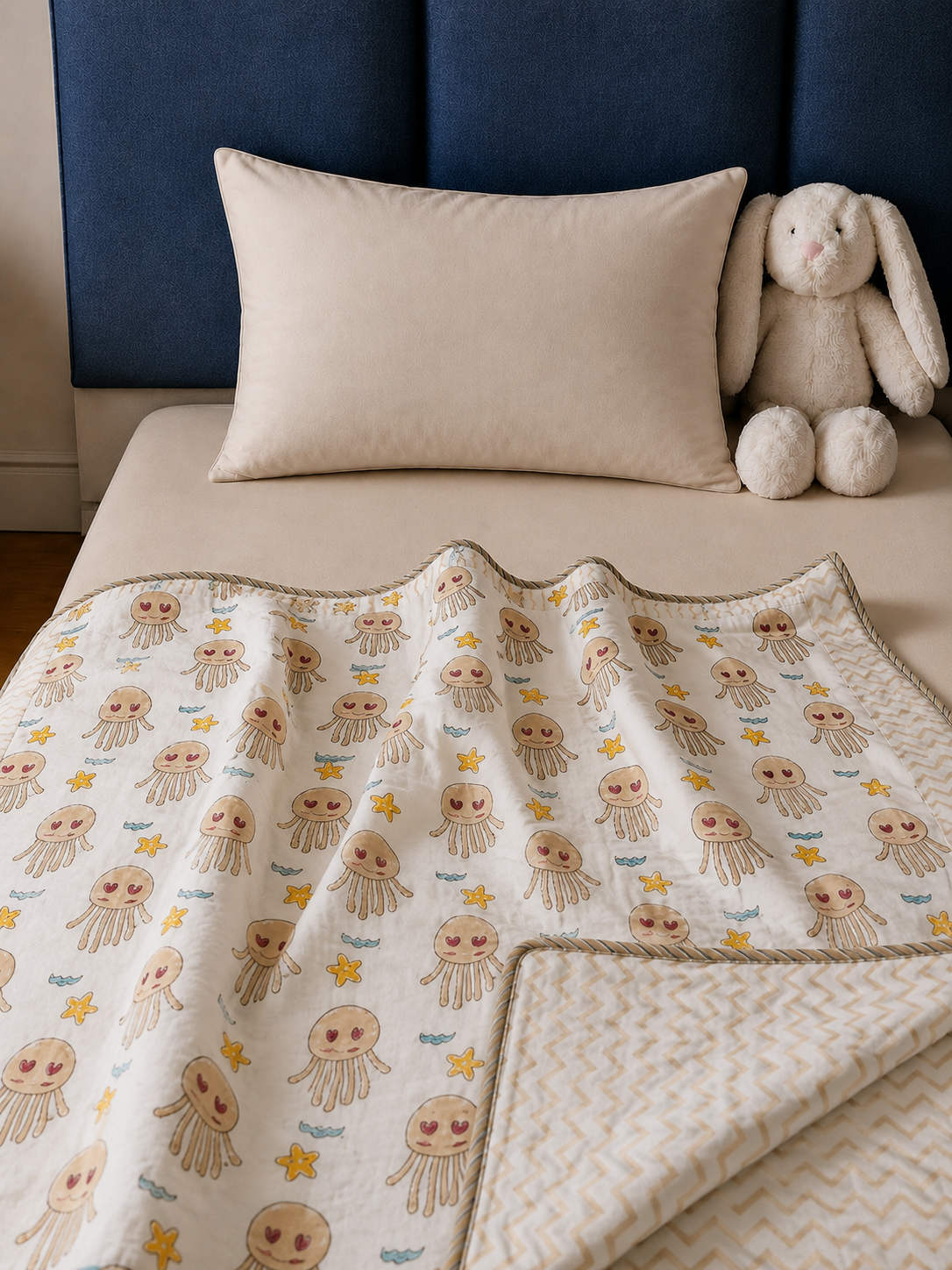 Ocean Friends Reversible Cotton Kids Blanket