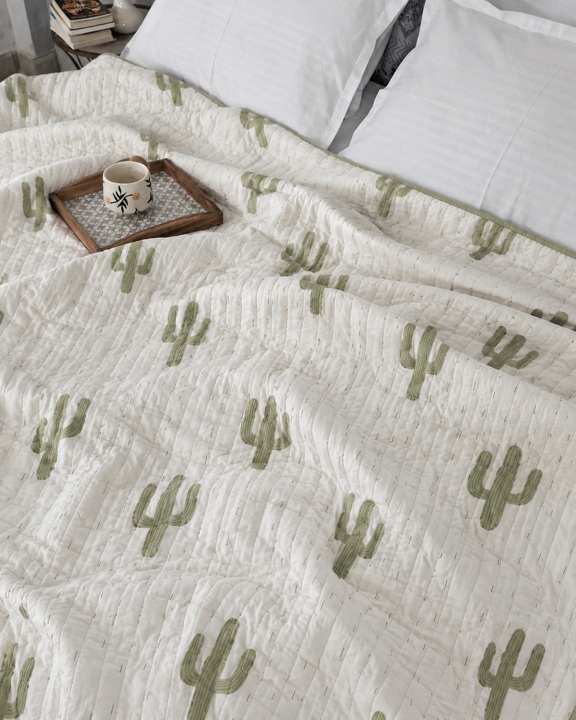 Adults Kantha Quilts Cactus dults Kantha Quilts