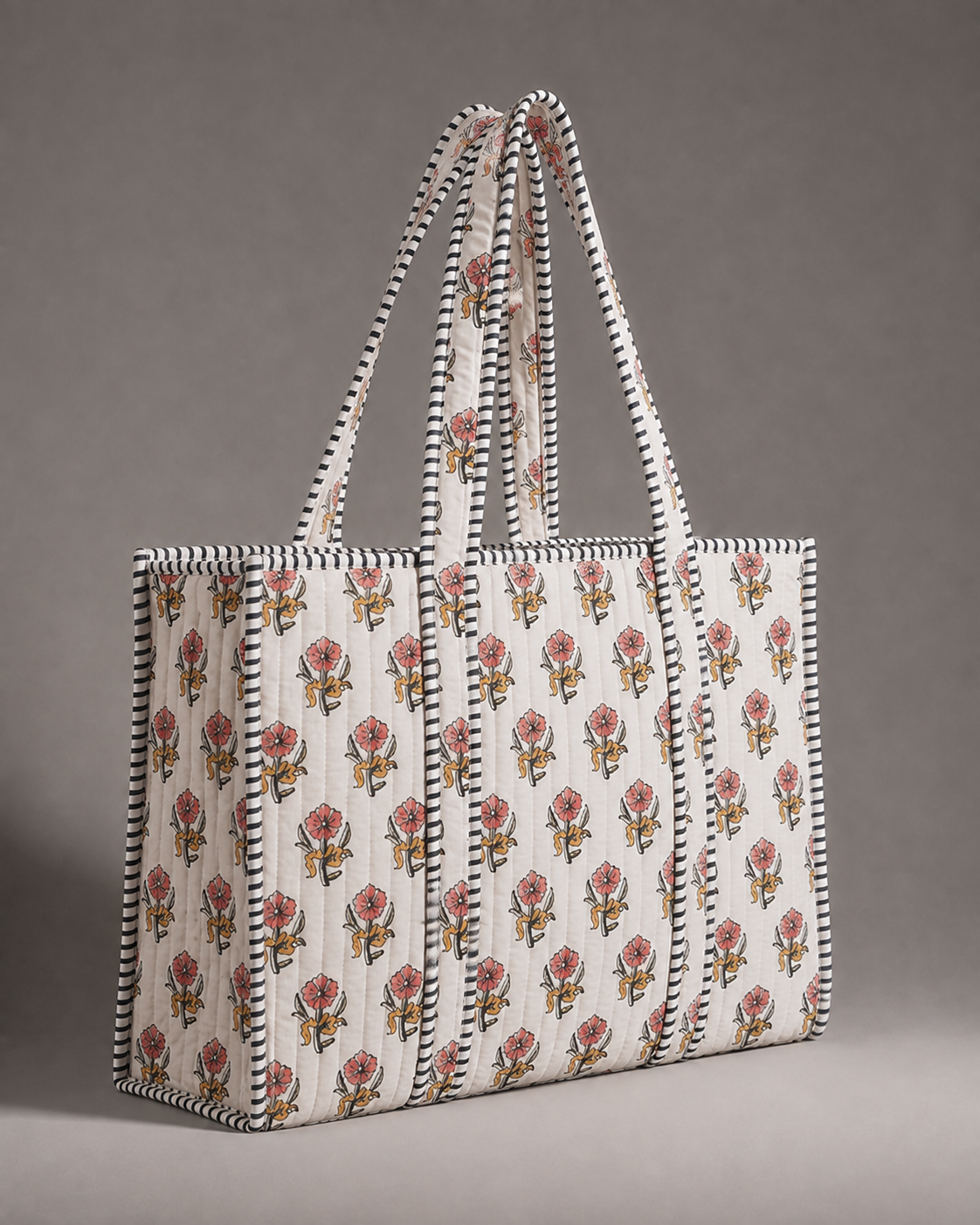 Blush Marigold Quilted Cotton Tote