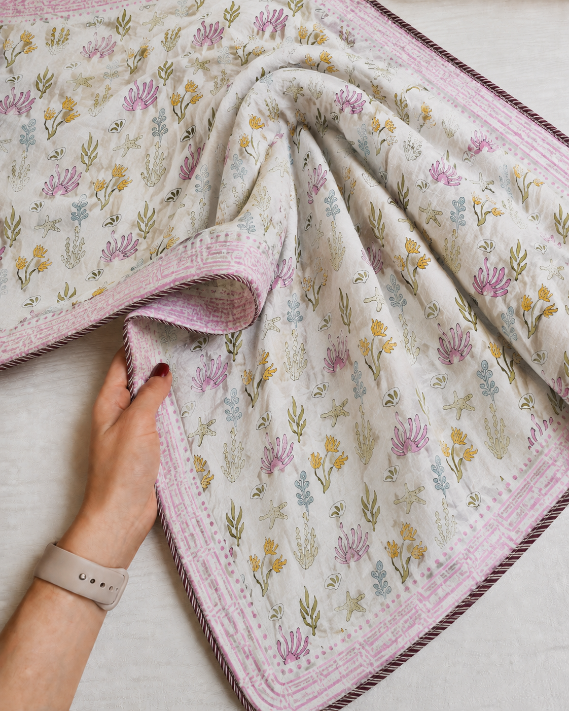 Little Meadow Hand Block Printed Pure Cotton Kids Dohar – Reversible