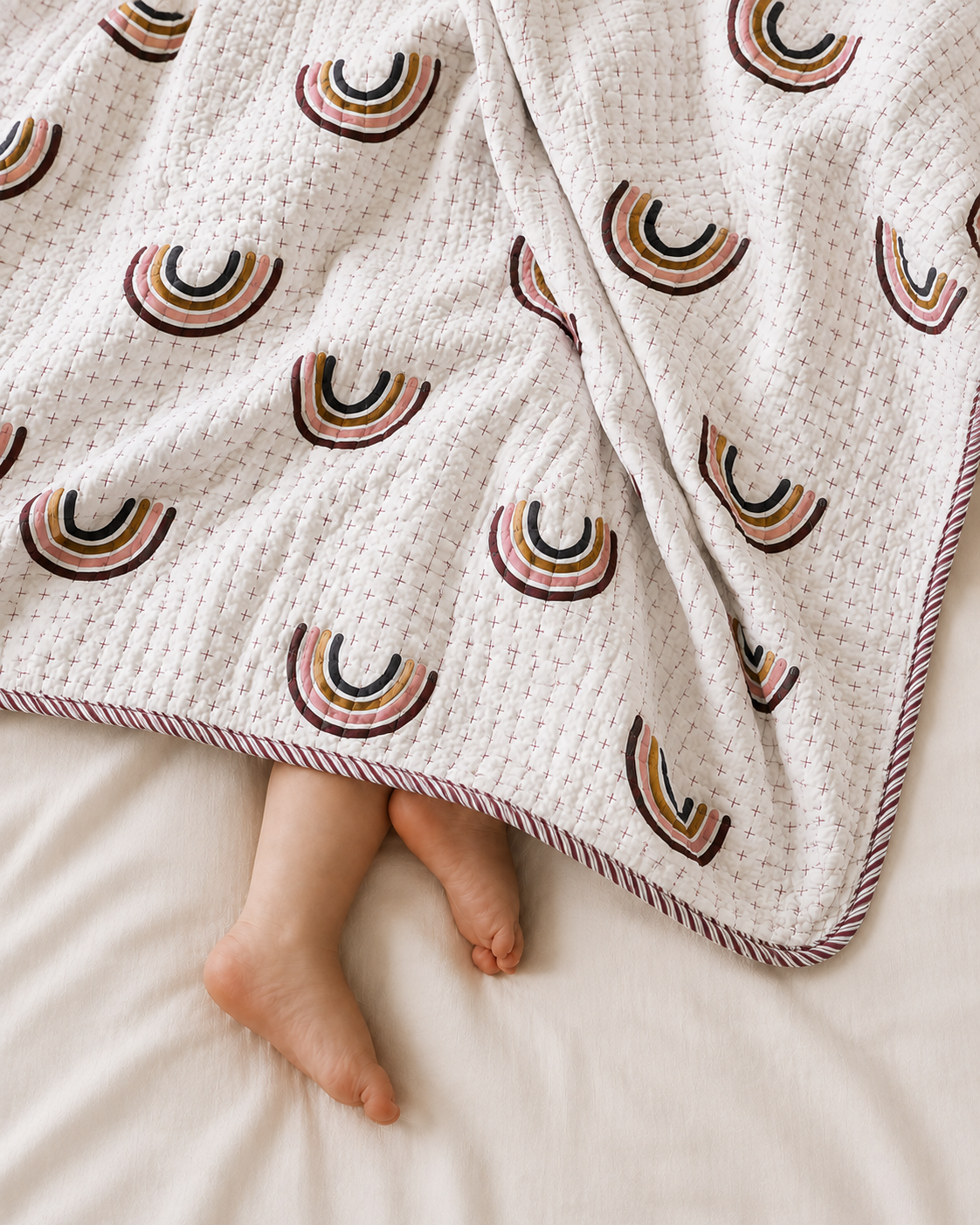 Baby Kantha Quilts Rainbow Baby Kantha Quilt