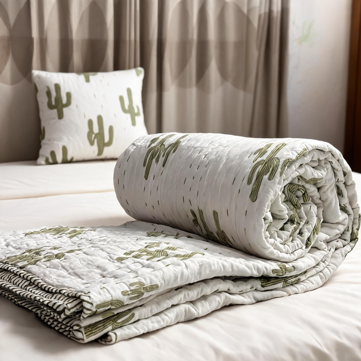 Adults Kantha Quilts Cactus dults Kantha Quilts