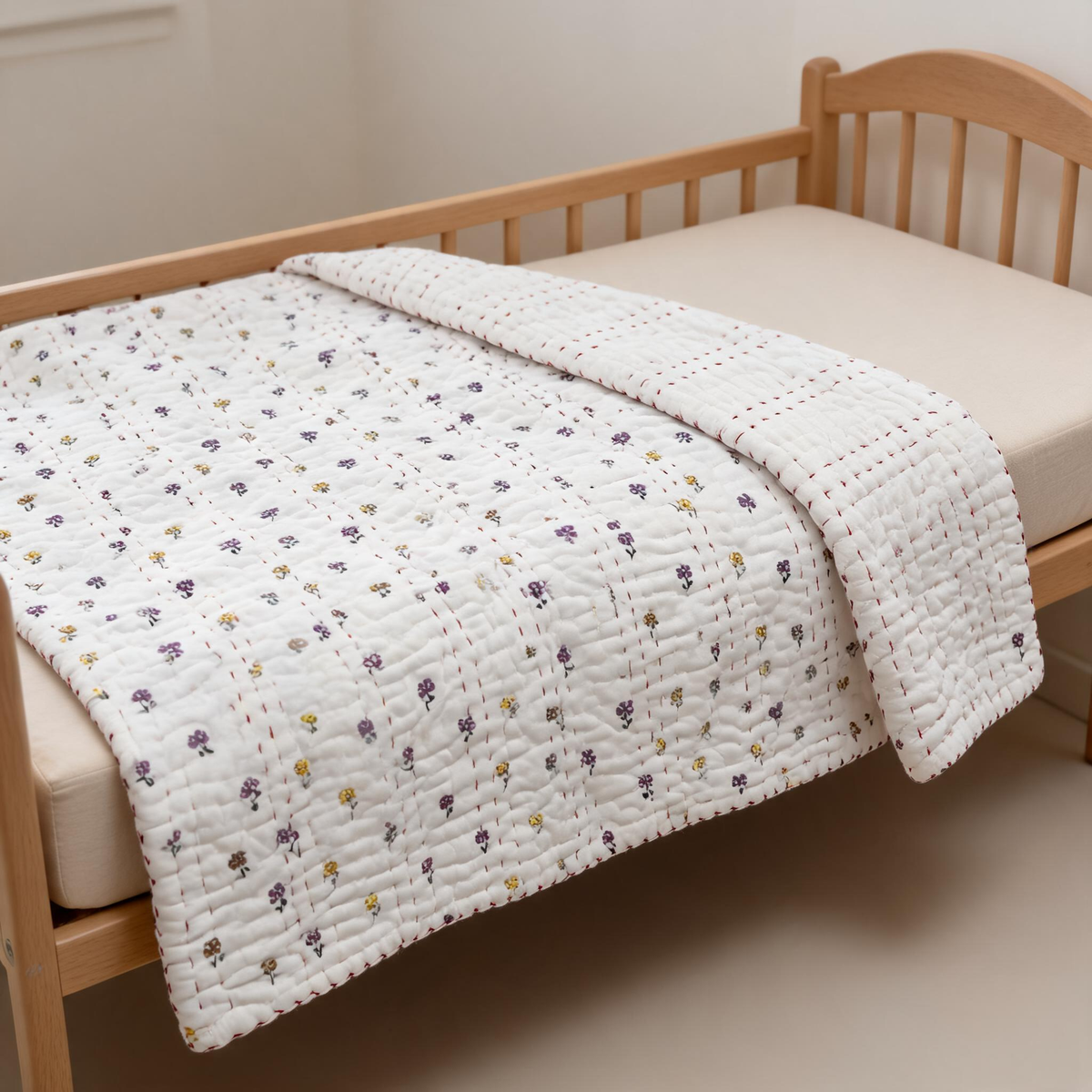 Baby Kantha Quilts Cherry Flower Baby Qulits