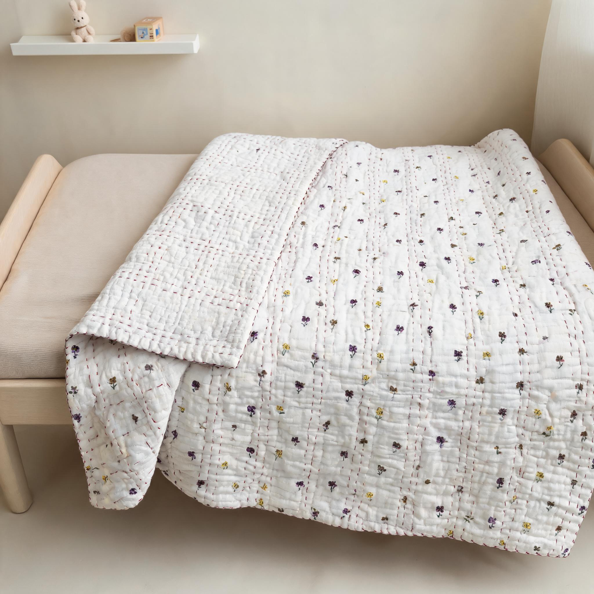 Baby Kantha Quilts Cherry Flower Baby Qulits